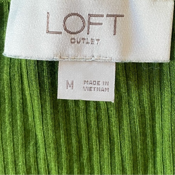 LOFT Roughed Sleeve V-Neck Henley Top Size M Forest Fairy Cottagecore - Picture 6 of 6